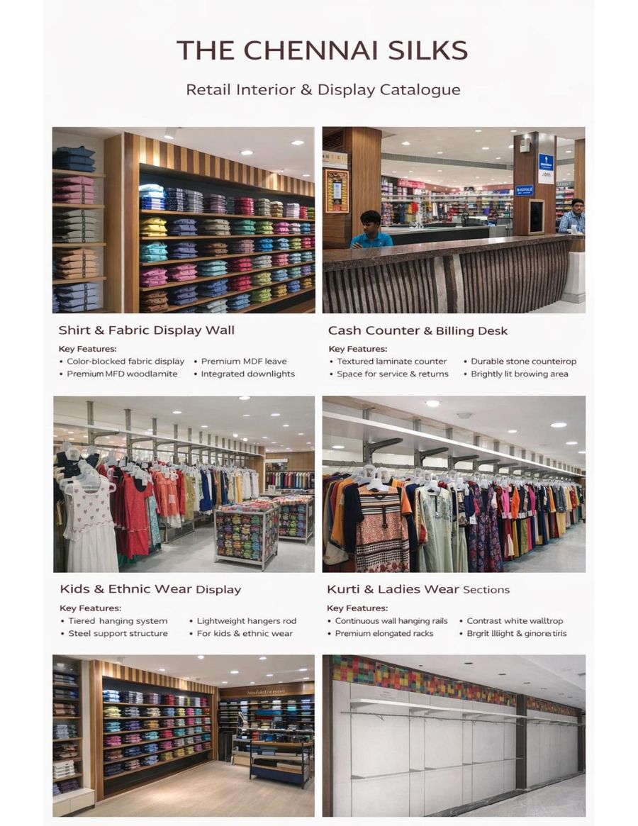 The Chennai Silks retail interior and display catalogue by Avinya Furnitures