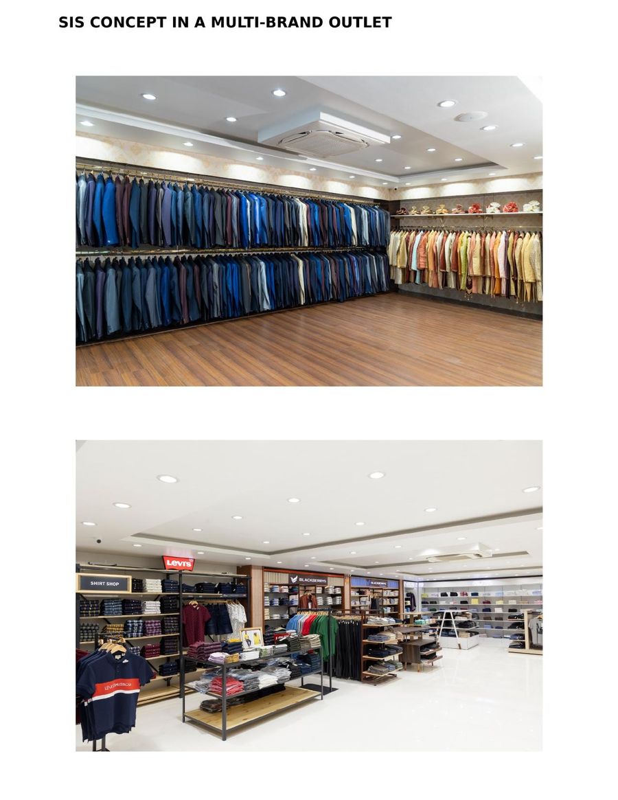 Multi-brand SIS concept retail outlet with Blackberrys, Van Heusen and more, executed by Avinya Furnitures